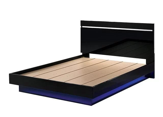 Black Solid Wood 3pcs Bedroom Set R2253