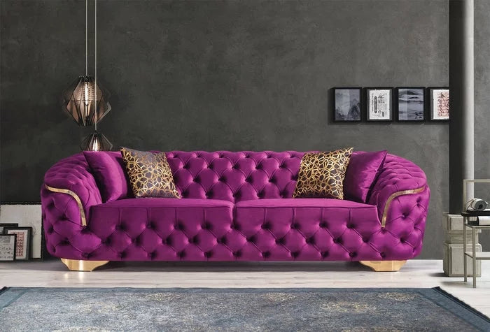 Purple Velvet Sofa & Loveseat S2954