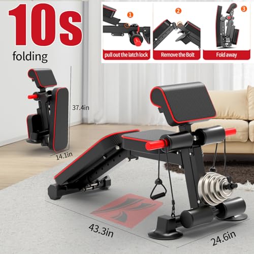 Adjustable Foldable Incline Decline Weight Bench Y6416
