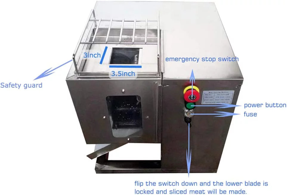 Commercial Shredded Meat Slicer with 10mm Blade Stainless Steel L964