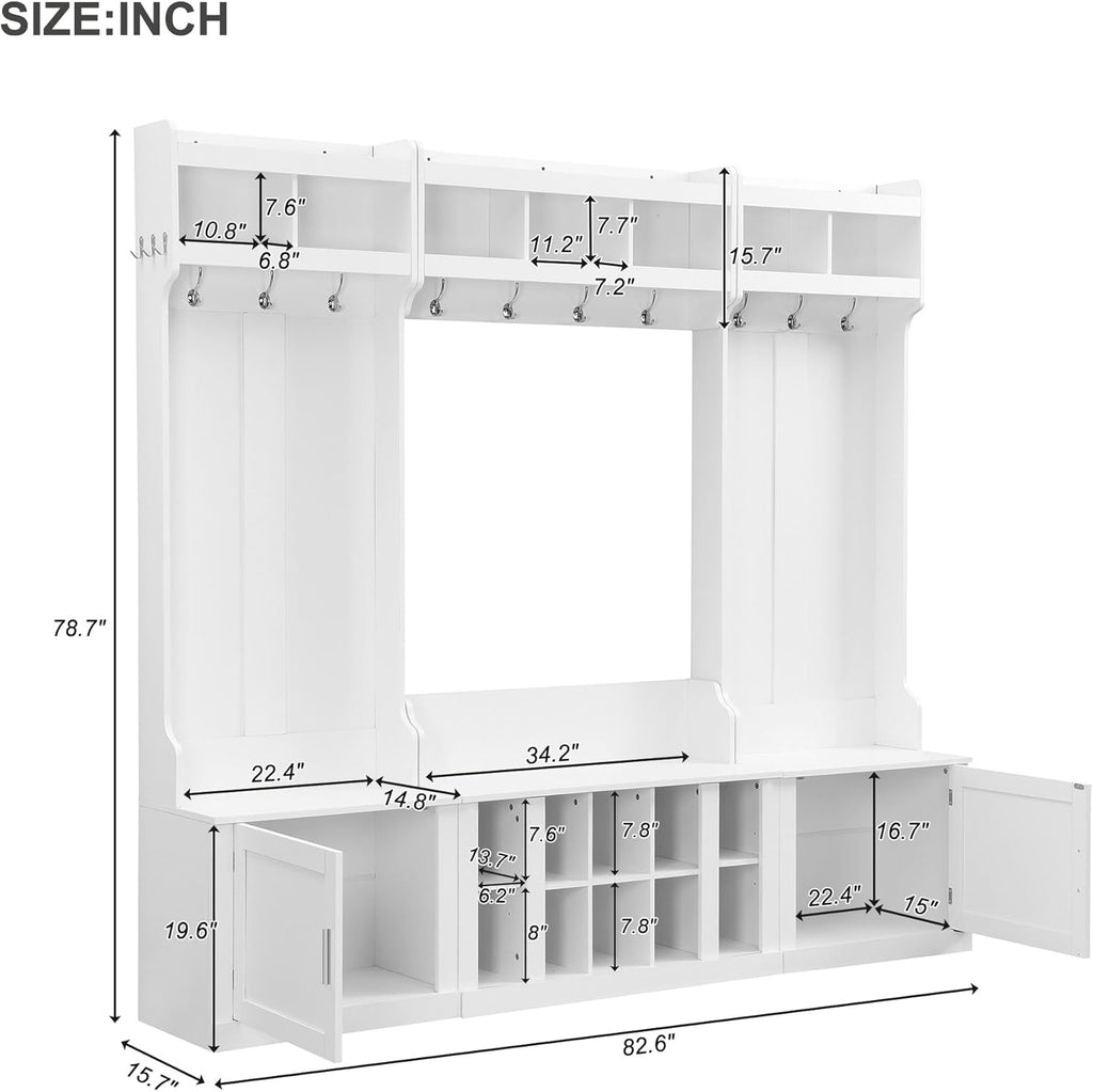 White Hall Tree with Storage and Bench I704709