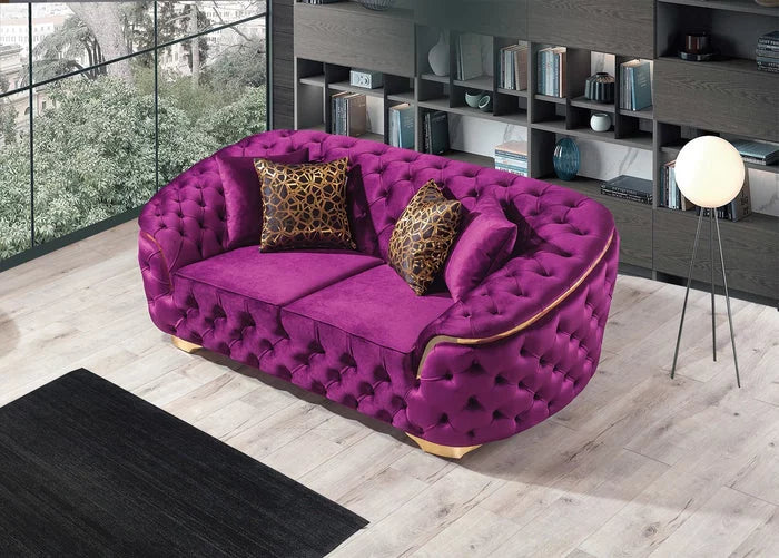 Purple Velvet Sofa & Loveseat S2954