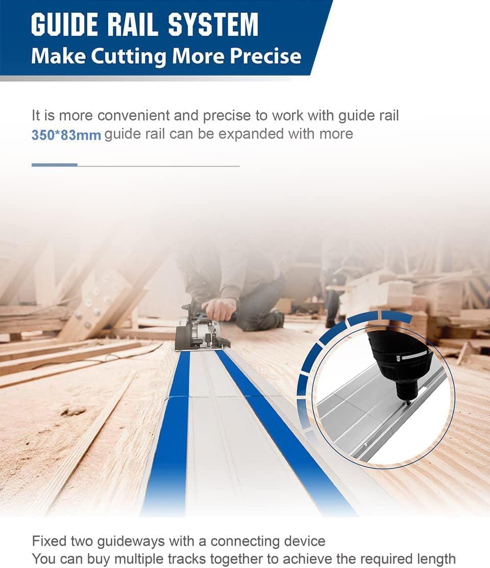 Mini Circular Saw with 2 x 15" Guide Rails, 3 Saw Blades, Pack of 2 D320038