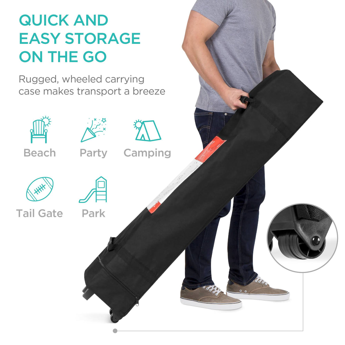 10x10ft Pop Up Canopy Tent with Wheeled Carry Case R4052