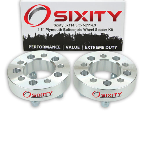 2 pc 1.5" 5x114.3 Wheel Spacers with 1/2-20tpi 1.25in Studs Lugs Z490831