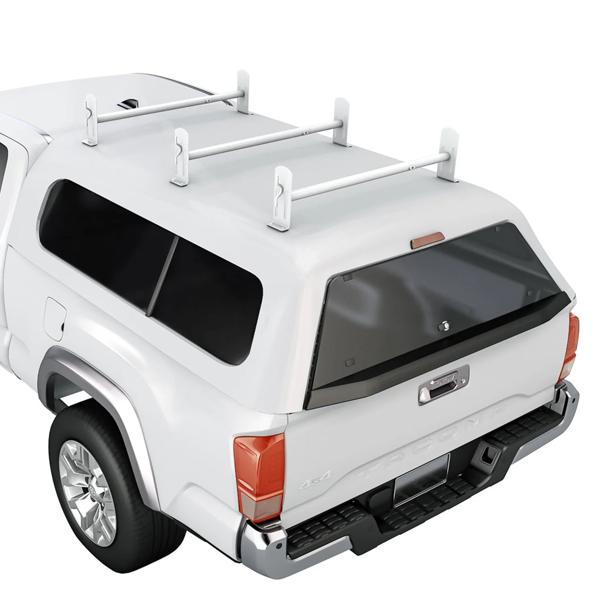 Matte White Adjustable Steel Cross Bars Pickup Truck Cap Rack System S5935
