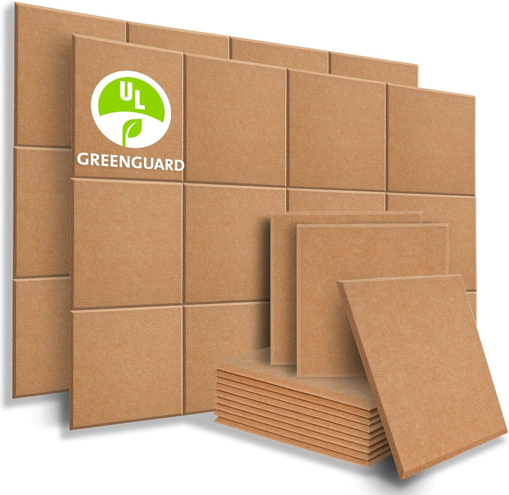 12 Pack Acoustic Panels Sound Dampening Panels, Brown W8747