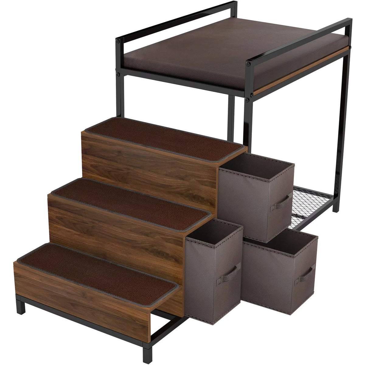 Dog Bunk Bed Elevated with Non-slip Pad and Storage F840751