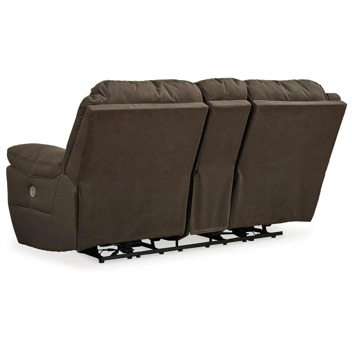 Brown Faux Leather Power Reclining Loveseat X138453
