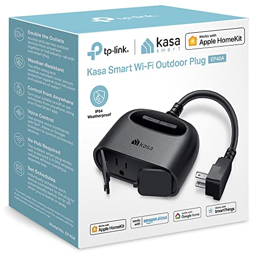 Outdoor Smart Plug with 2 Sockets, Black W96619