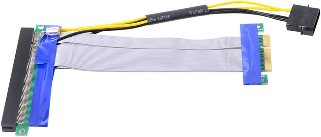 PCI-E Express 4X to 16x Riser Card Adapter with 4pin Power 15cm S77184
