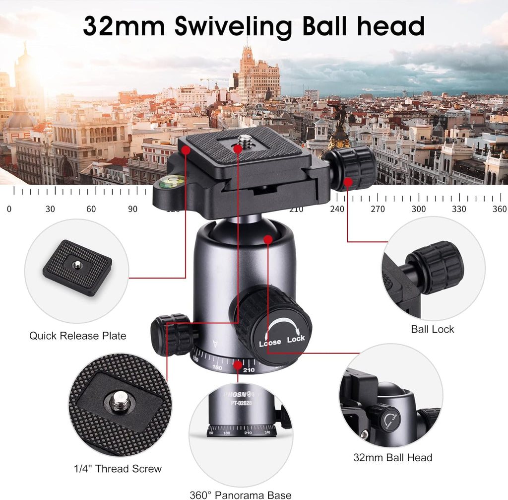 Compact Aluminum Camera Tripod with 360 Degree Ball Head E31261
