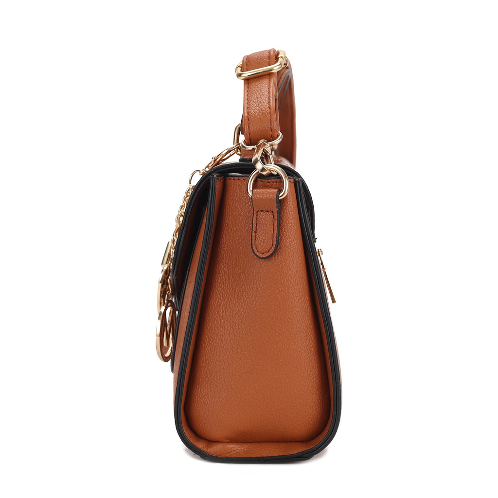 Croco Embossed Vegan Leather Shoulder Bag Y802274