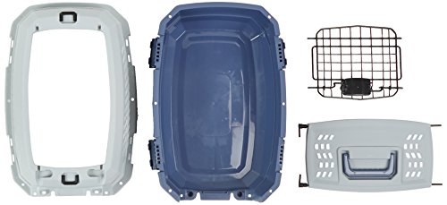 2-Door Top-Load Hard-Sided Pet Travel Carrier, Gray & Blue, 22.8"L x 15.0"W x 13.0"H Z94201
