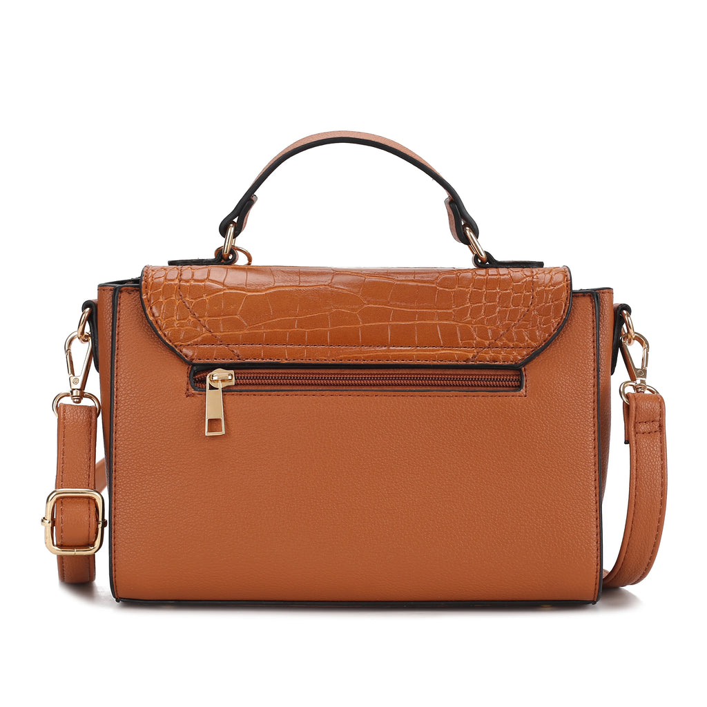 Croco Embossed Vegan Leather Shoulder Bag Y802274