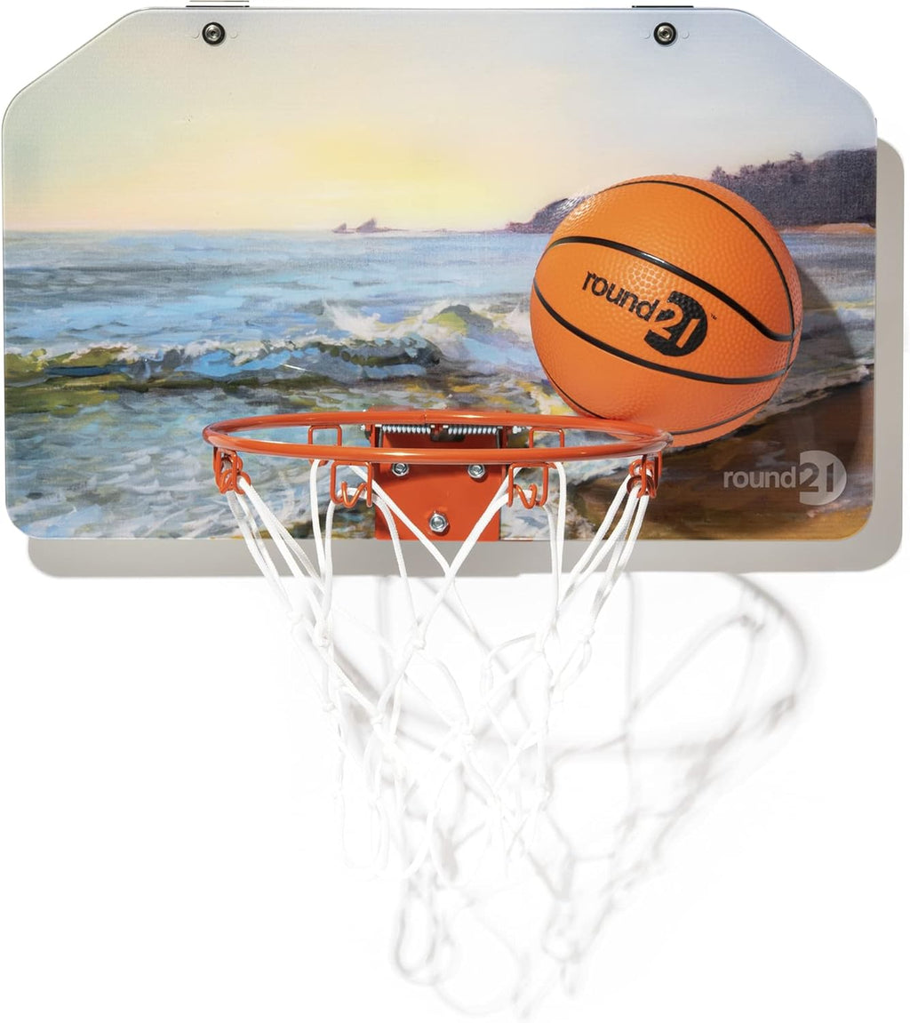 Over The Door Mini Basketball Hoop with Polycarbonate Backboard, Rubber Ball Pack of 2 K77081