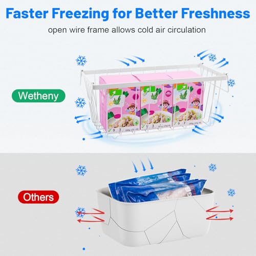8 Pack Stackable Freezer Organizer Bins with Side Handle M1211