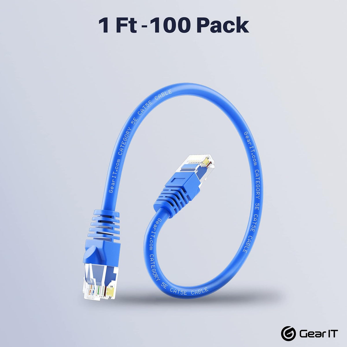 100-Pack Blue Cat5e Ethernet Patch Cable 1 Foot G79111