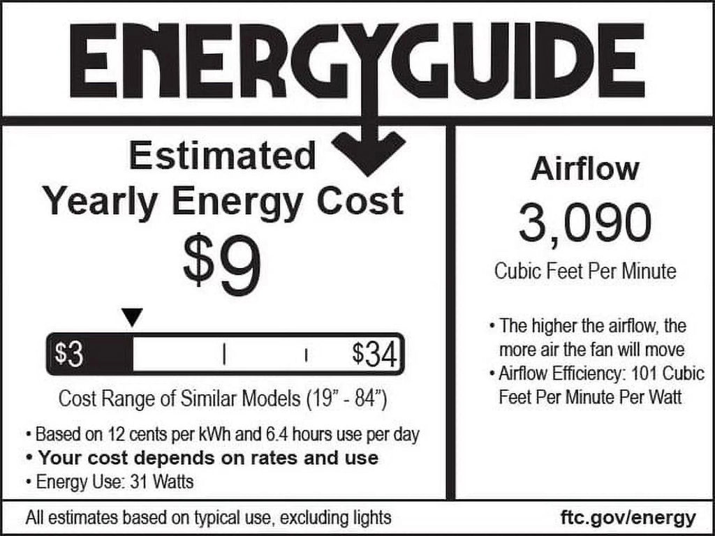 52" 3-Blade Ceiling Fan Flat White T7420