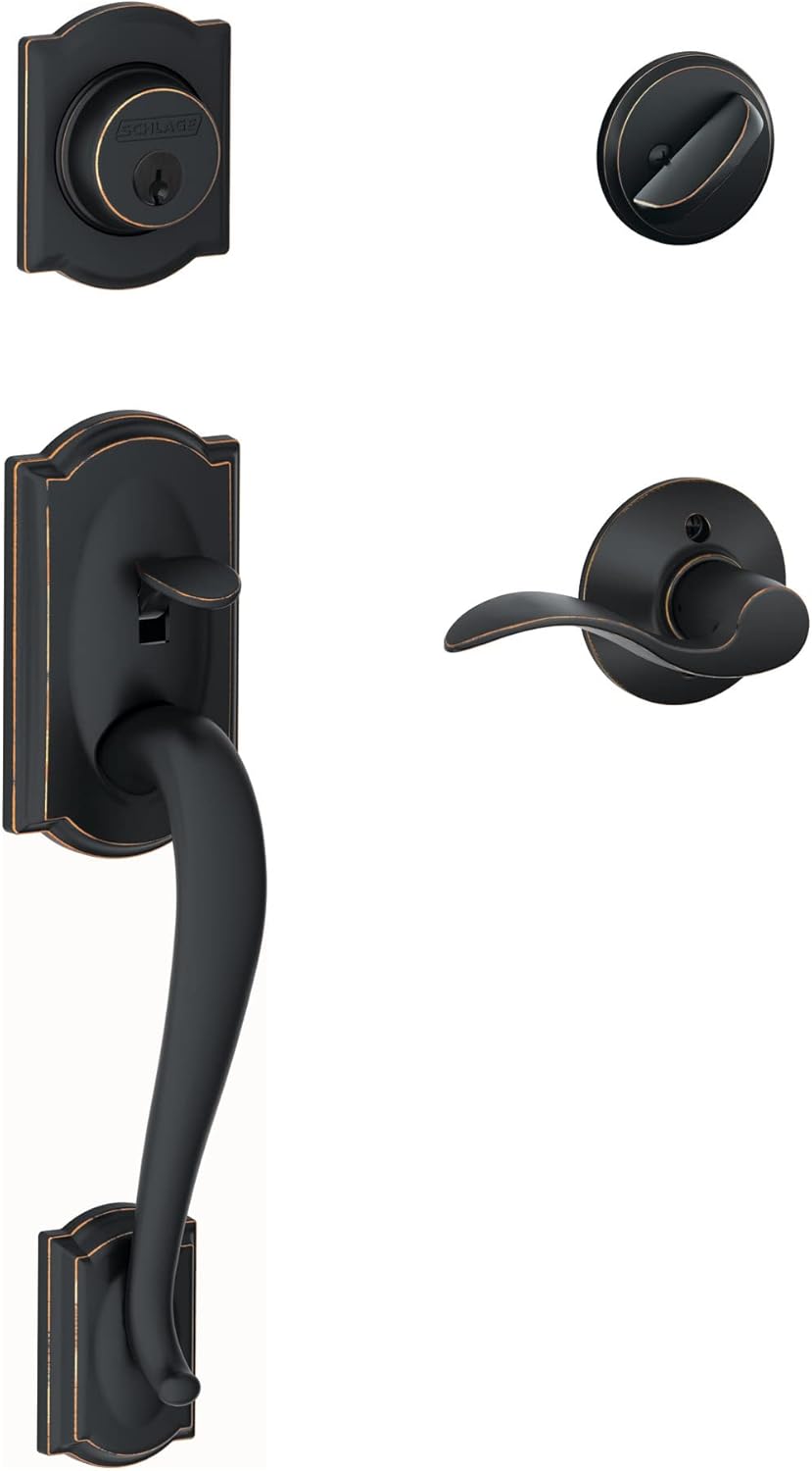 Aged Bronze Front Entry Handleset with Deadbolt J4453