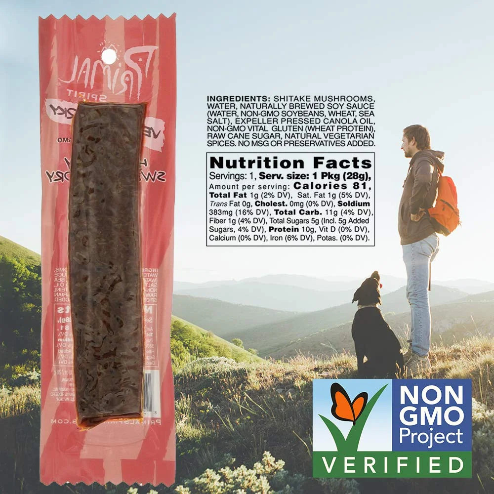 Hot & Spicy Shiitake Mushrooms Vegan Jerky Strips, 1 OZ (Pack of 24) X270513