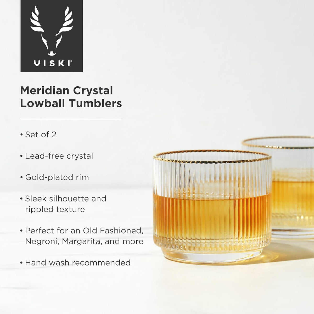 Crystal Lowball Tumblers 12oz Set of 2 H38194