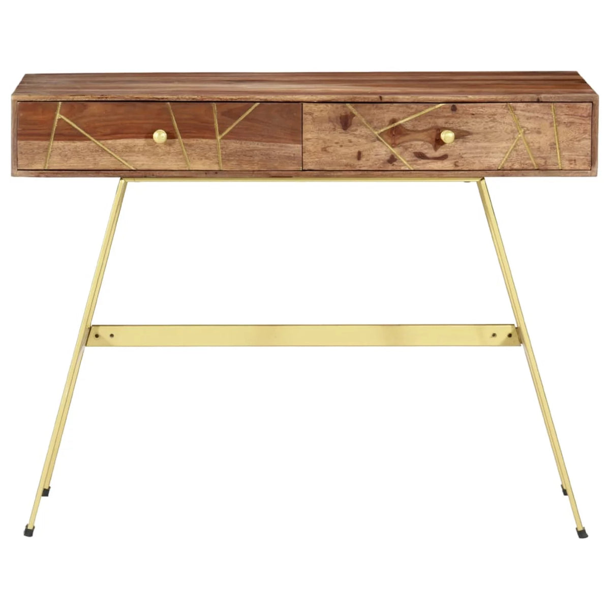 Sheesham Wood Writing Desk with 2 Storage Drawers P638103