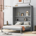 Gray Queen Size Murphy Bed with Shelves M972235