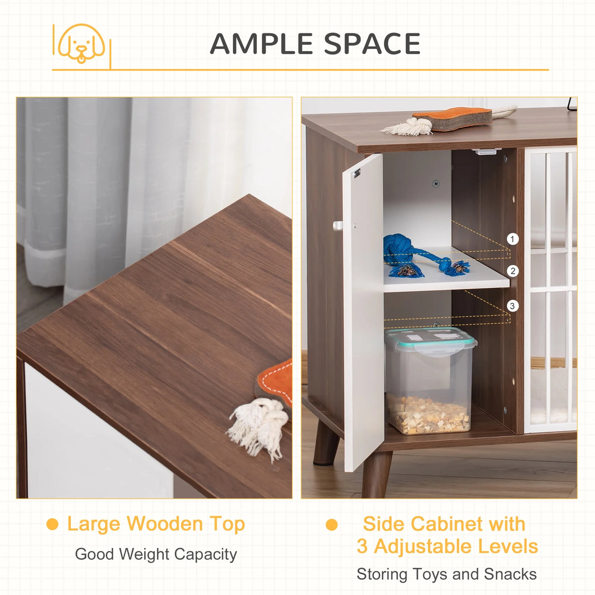 Wooden Dog Kennel End Table with Cushion Z7519
