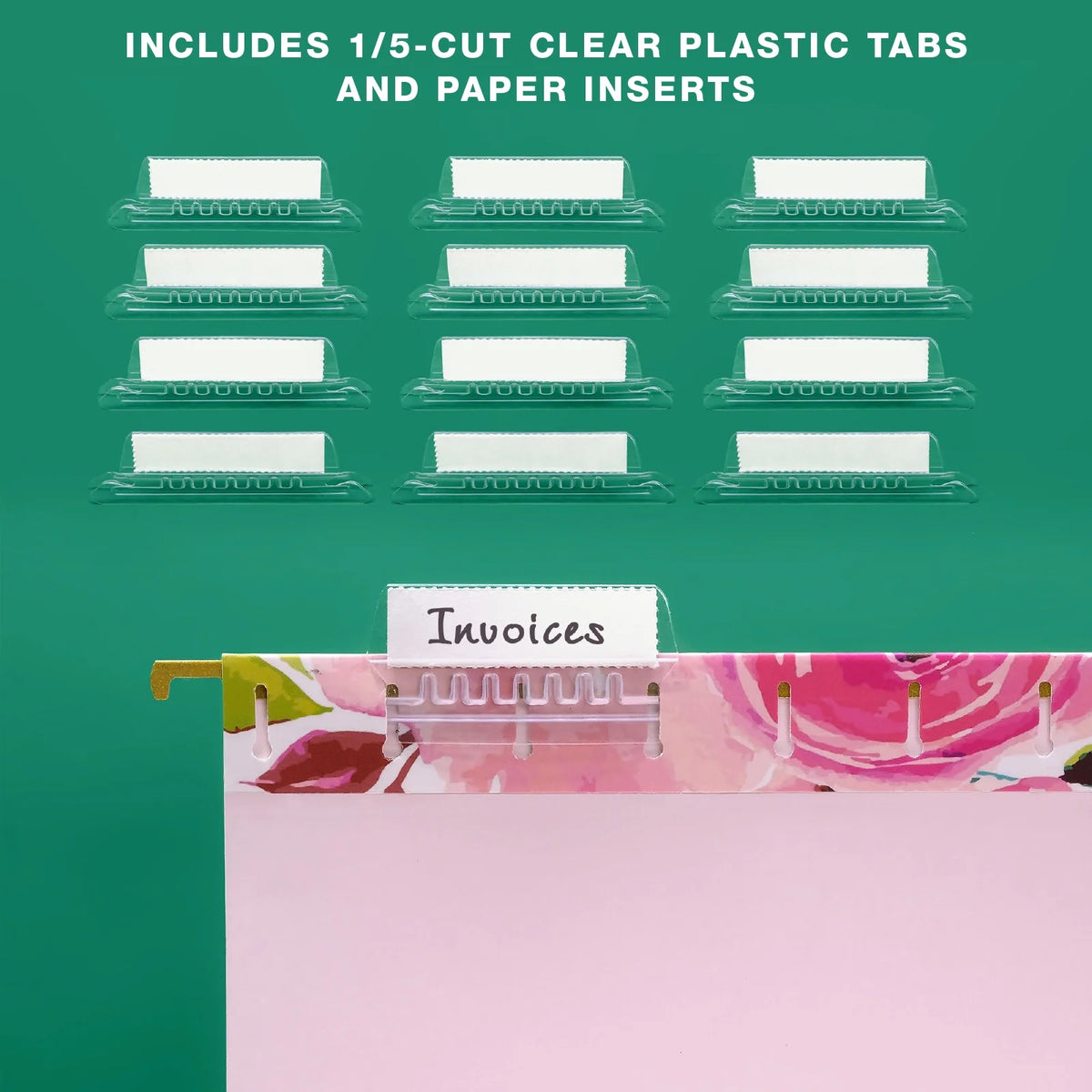 Deluxe Hanging File Folder Kit with Metal Hanging Basket, 12 Hanging Folders, 24 File Folders, Letter Size I74791