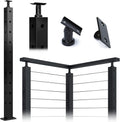 Square 36x2x2 304 Stainless Steel Black Pre-drilled Post J568