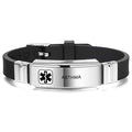 Custom Engraved Silicone Adjustable Medical ID Bracelet with Emergency Card M4137