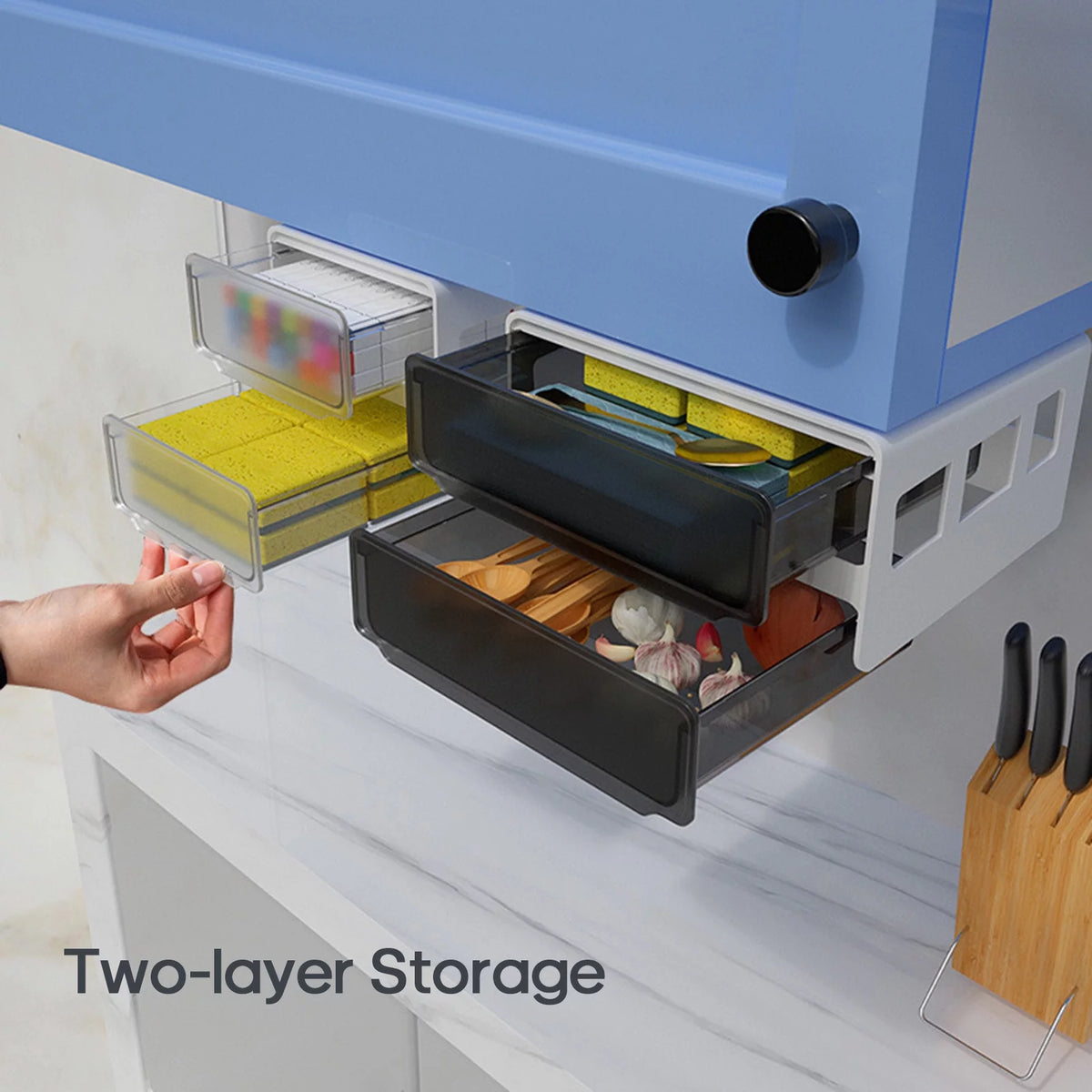 Invisible Under Desk Drawer Stationery Organizer W1608