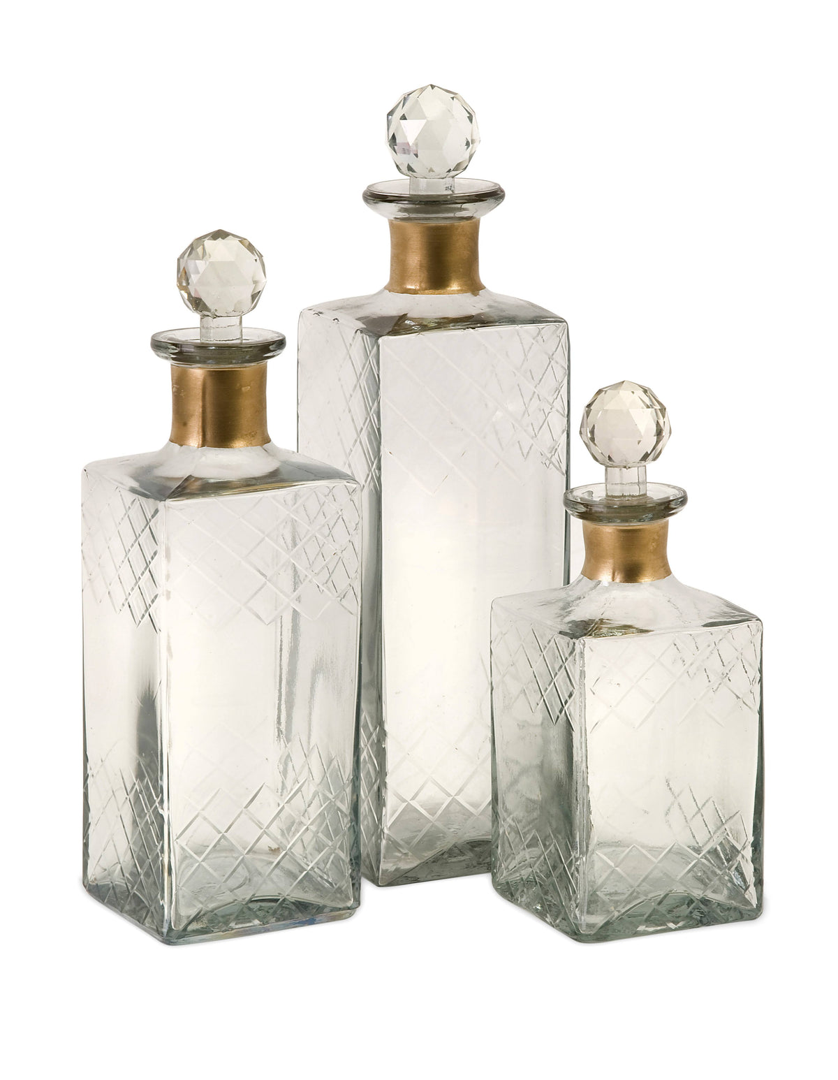 Etched Decanters (Set of 3) M857