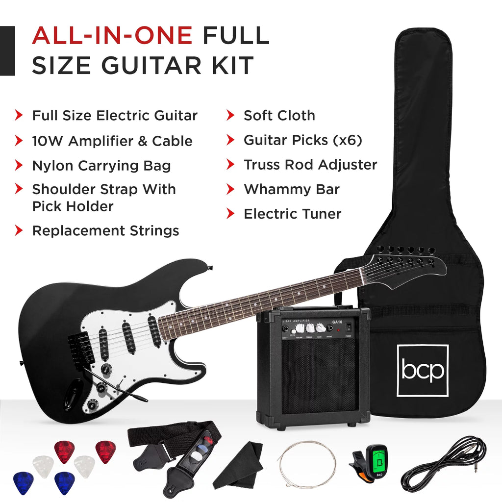 39in Full Size Beginner Electric Guitar Kit with Case D349