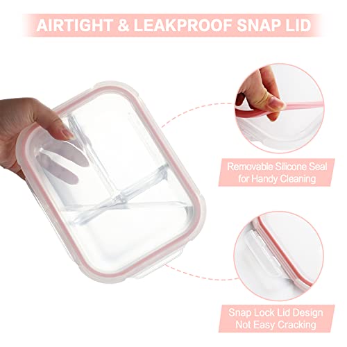 9 Pack Glass Meal Prep Containers with Lids K795800
