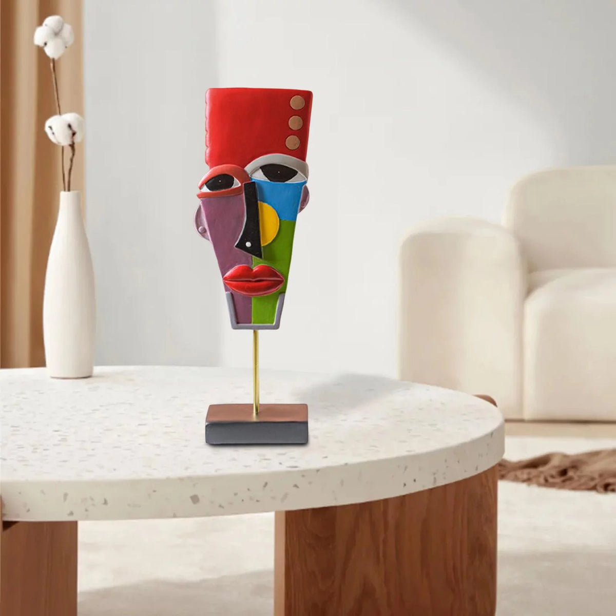 Modern Abstract Human Face Statue V1466