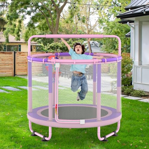60" 5ft 6-in-1 Trampoline with Swing, Basketball Hoop, Dart Board, Gymnastics Bar K9241