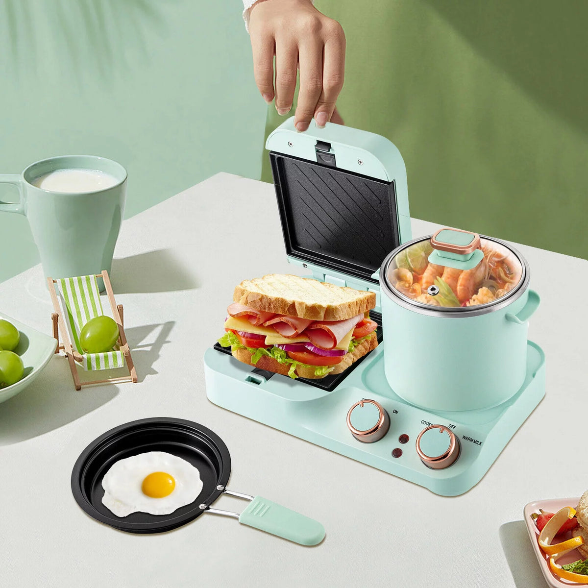 Non-stick Electric Breakfast Station Toaster Sandwich Machine G598