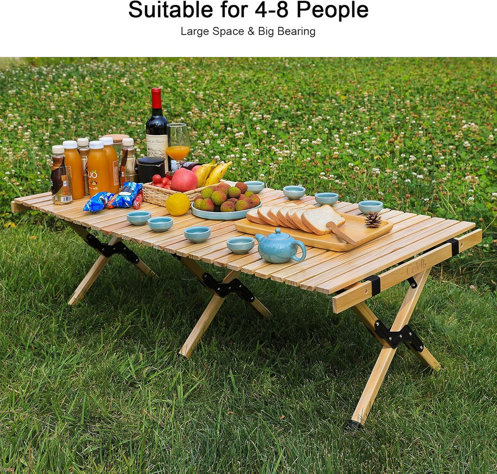 Portable Wooden Folding Picnic Table with Carry Bag R3545
