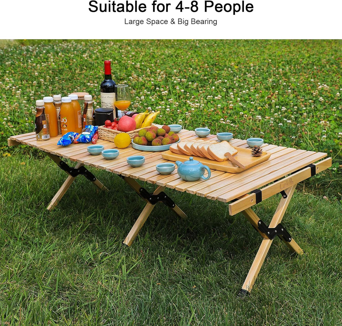 Portable Wooden Folding Picnic Table with Carry Bag R3545