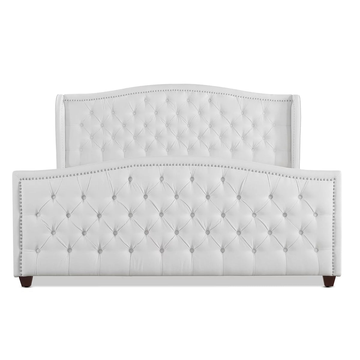 Tufted Wingback King Bed Bright White X92465