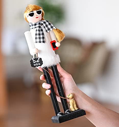 White and Black Wooden Nutcracker Woman 15" E178567
