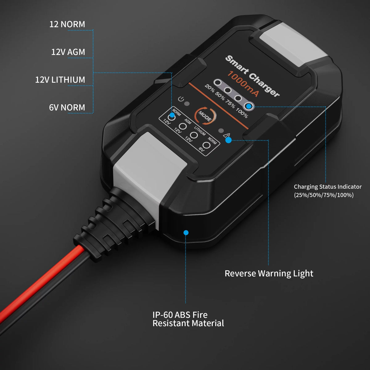 6V/12V 1A Trickle Charger Battery Maintainer Z21750