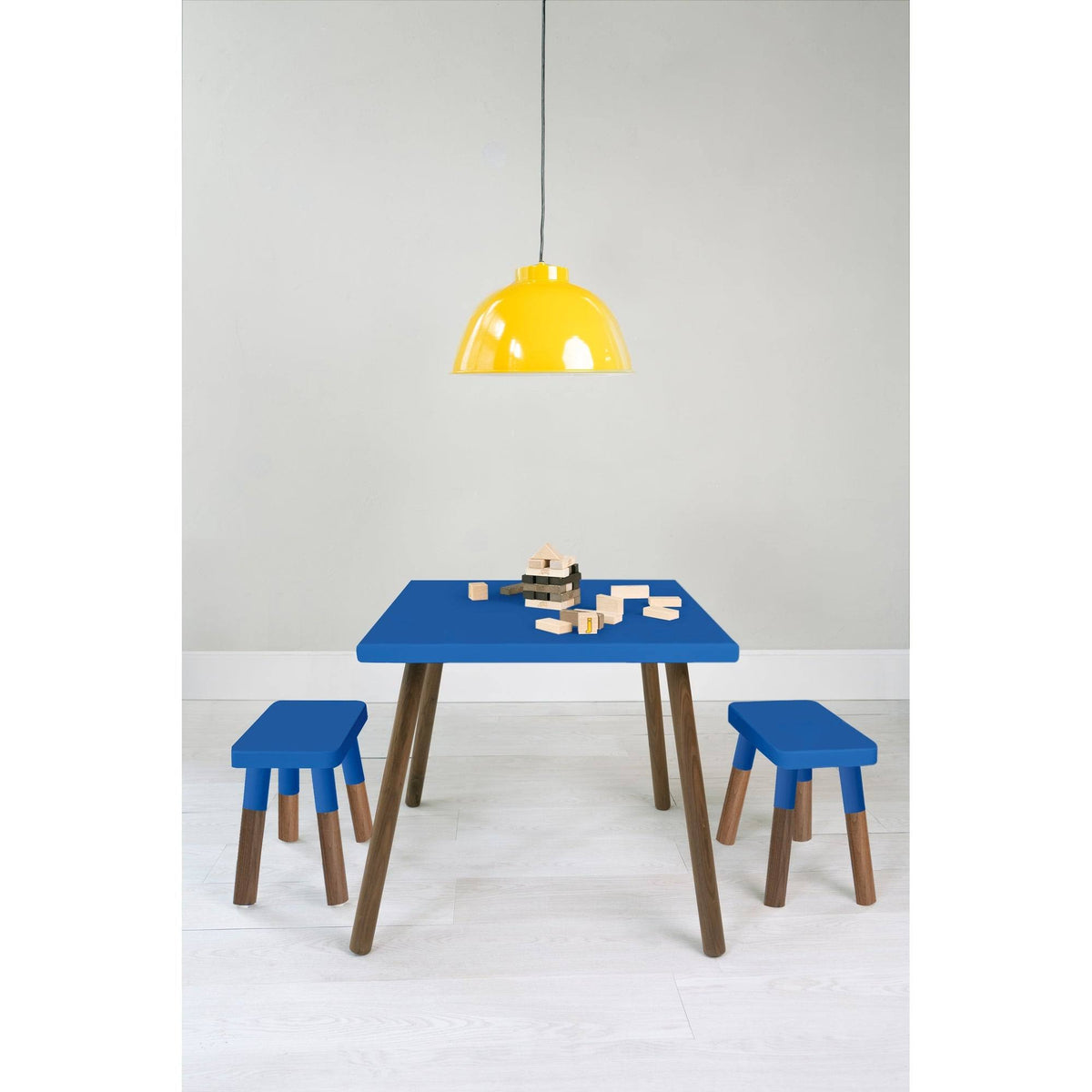 Orange/Walnut Wood Kids Chairs (Set of 2) D5300