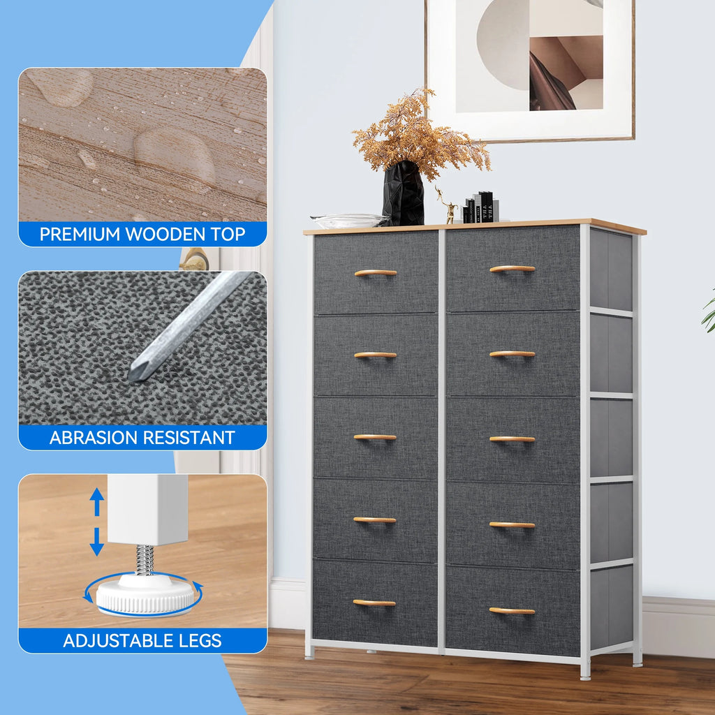 10 Drawer Fabric Storage Dresser B154