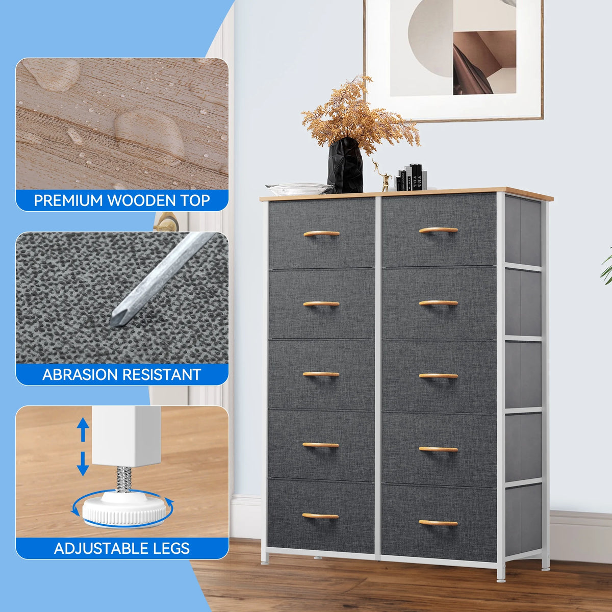 10 Drawer Fabric Storage Dresser B154