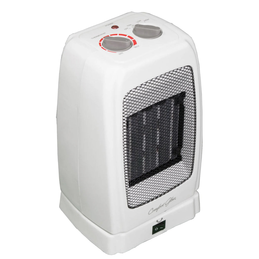 White Portable Oscillating Ceramic Fan Heater with Thermostat G6030