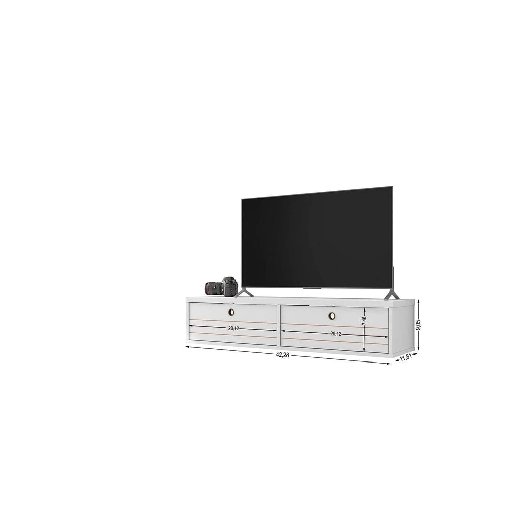 White 2 Shelf Floating Office Desk C8392