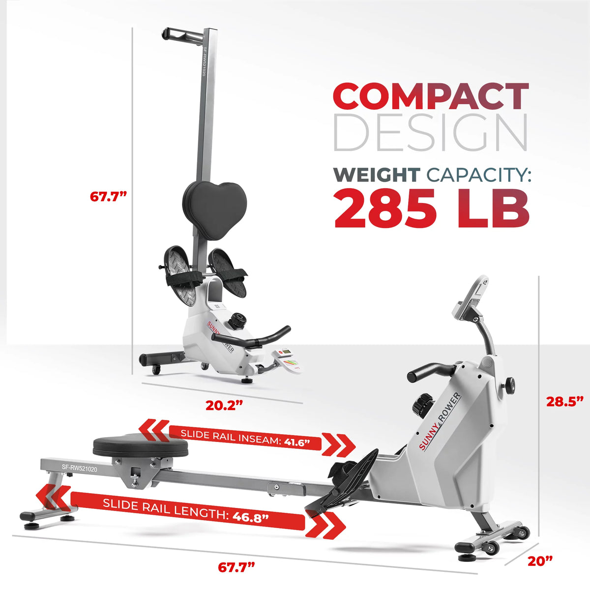Compact Foldable Magnetic Rowing Machine H58396